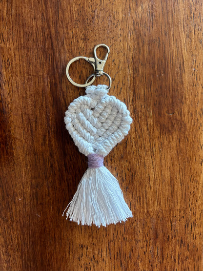Macrame Heart Key Ring