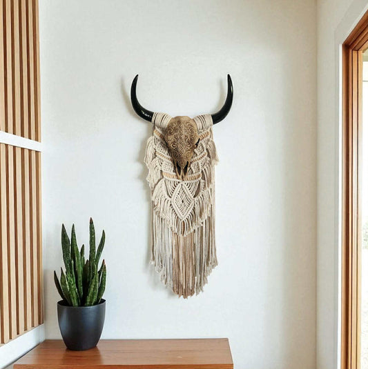 "Soul of the West" - Macrame Skull Wall Hanging
