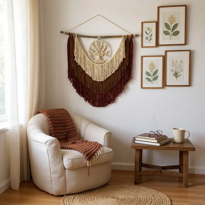 Tree of Life Macramé Wall Hanging – Handmade Layered Boho Wall Art