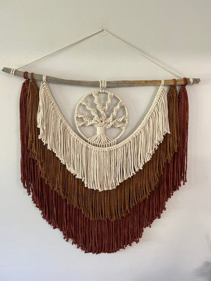 Tree of Life Macramé Wall Hanging – Handmade Layered Boho Wall Art