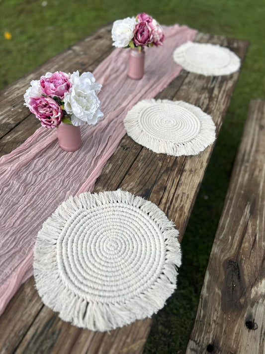 Boho Bloom Macrame Placemat