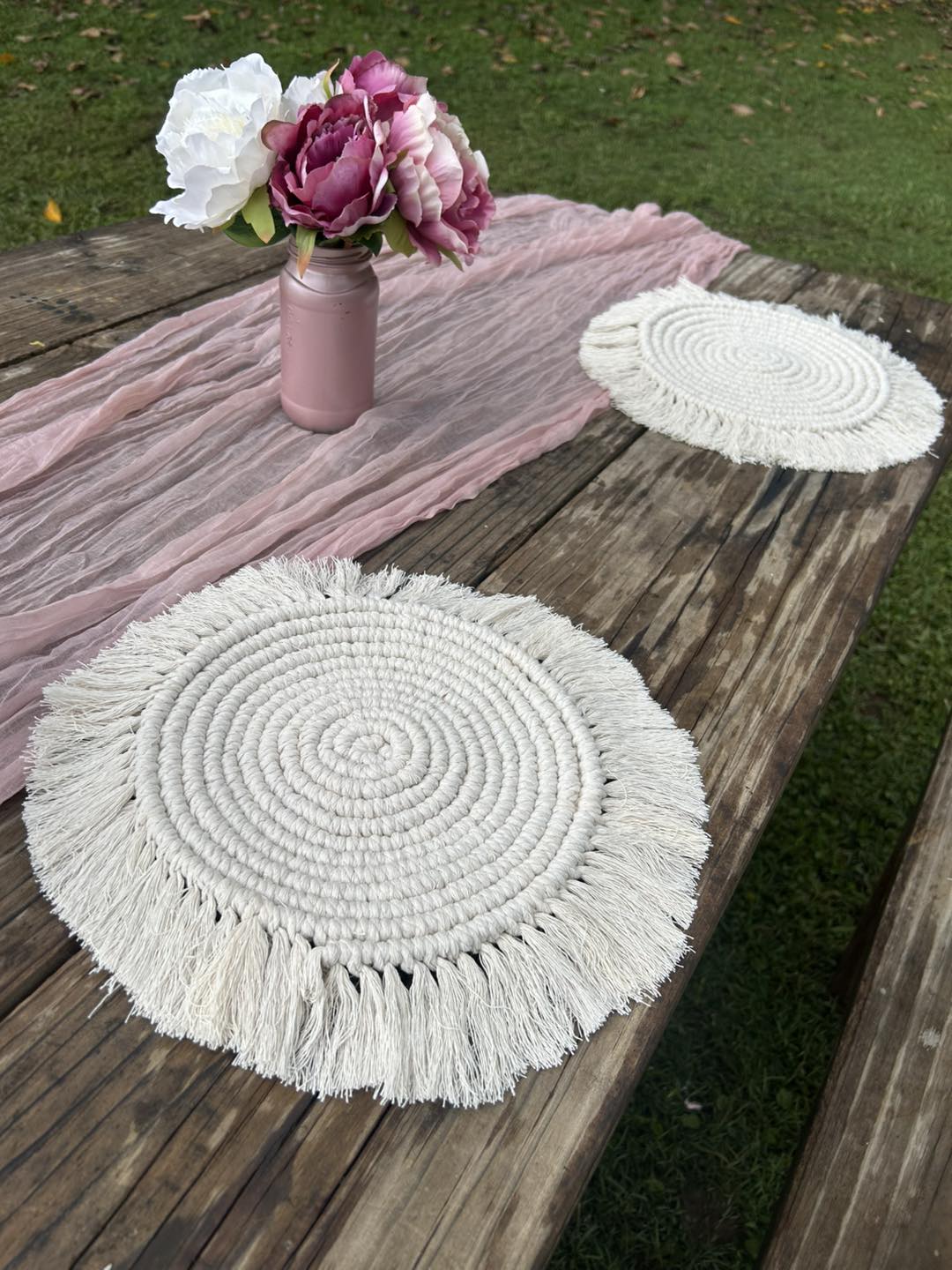 Boho Bloom Macrame Placemat