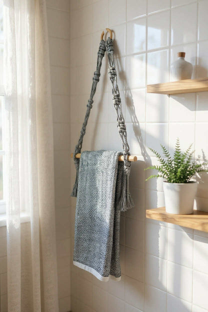 Coastal Knot Macrame Towel Holder