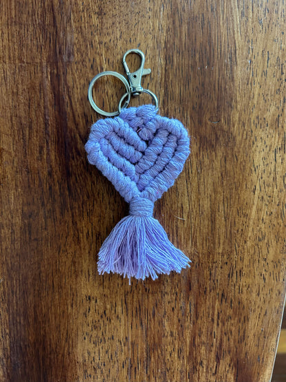 Macrame Heart Key Ring