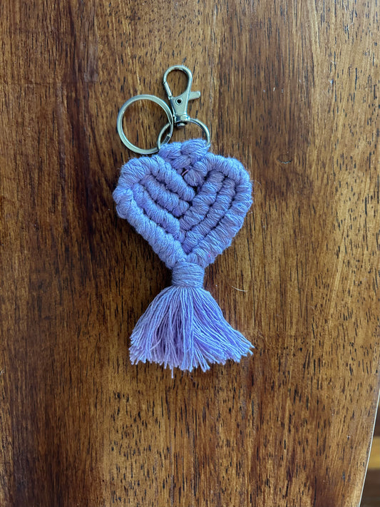Macrame Heart Key Ring