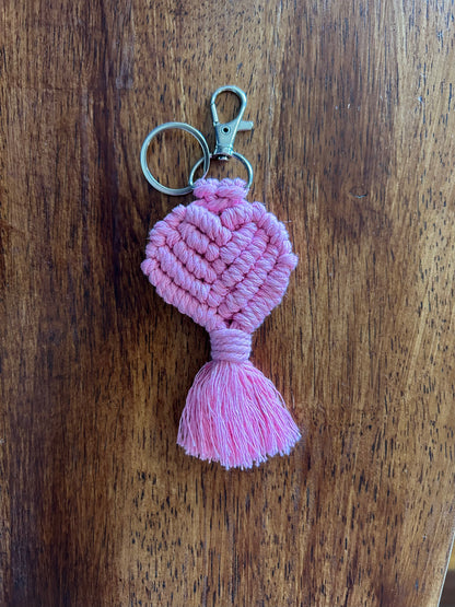 Macrame Heart Key Ring