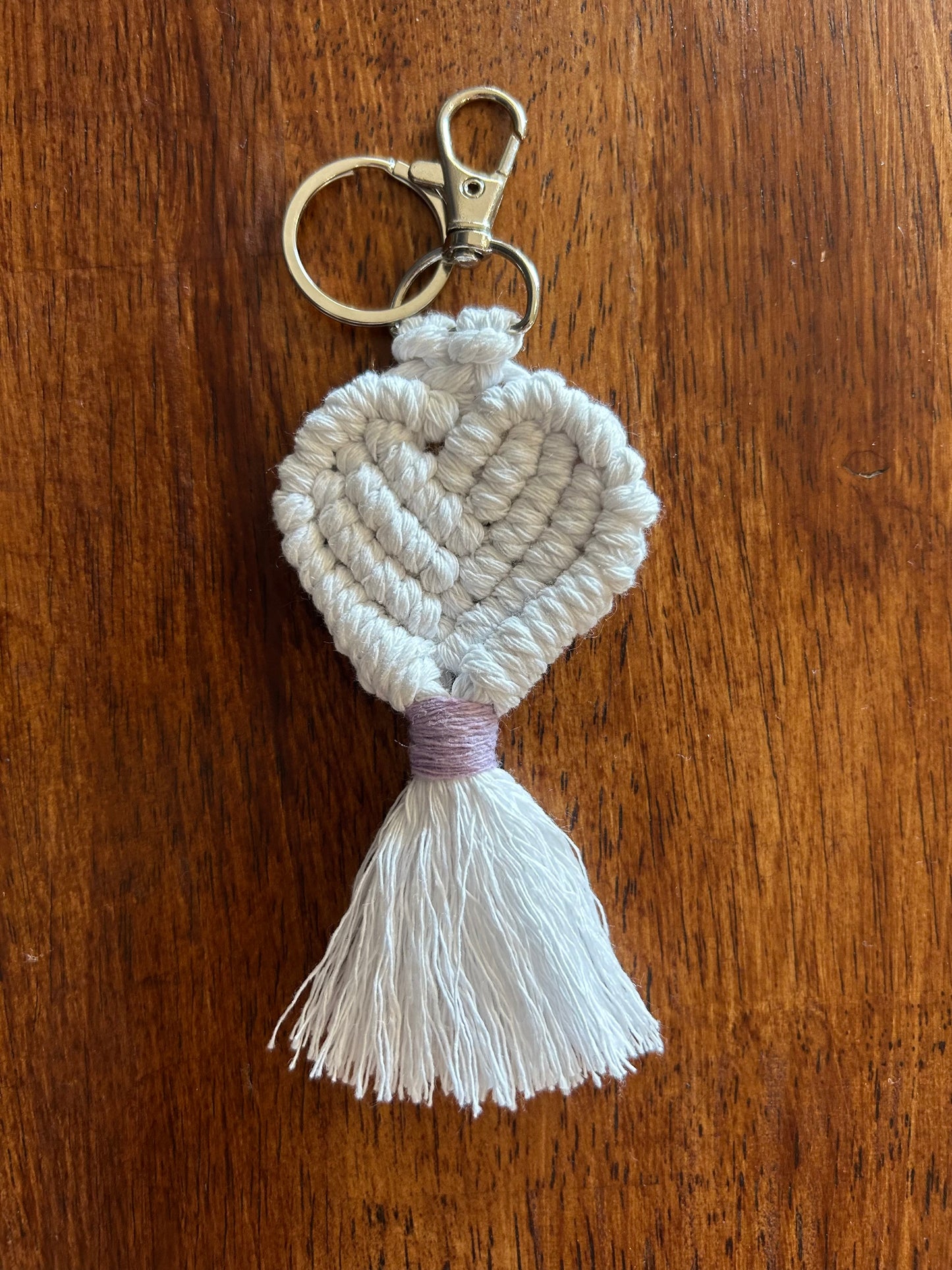 Macrame Heart Key Ring