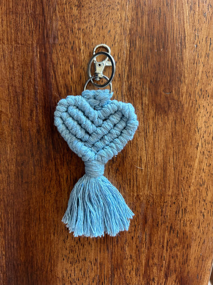 Macrame Heart Key Ring