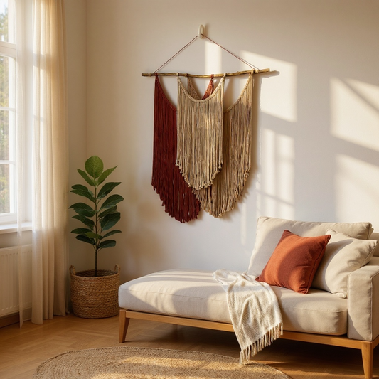 “Sunset Layers” – Macrame Wall Hanging