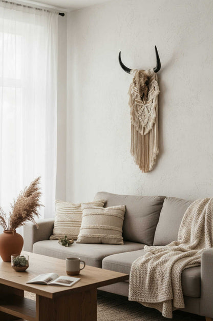 "Soul of the West" - Macrame Skull Wall Hanging